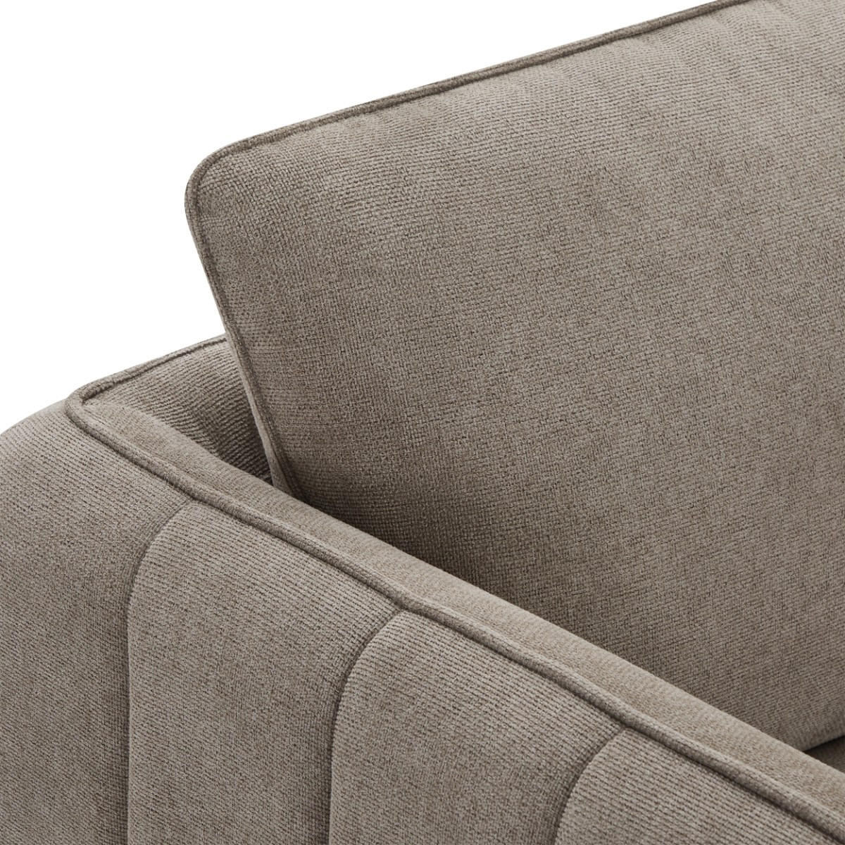 ZWEISITZER-SOFA Webstoff Beige - Beige/Schwarz, Textil/Metall (158/85/85cm) - Furnhouse