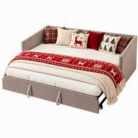 TAGESBETT 90/180/200 cm,Ausziehbar Schlafsofa,Grau,Polsterbett Samtstoff - Grau, Holz/Metall (180/200cm) - PARAFTA HOME