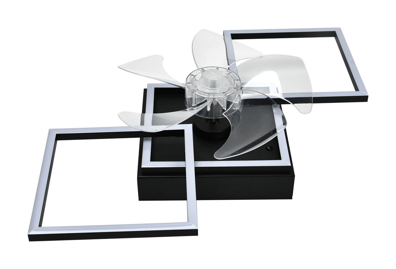 LED stropní ventilátor 31/68/14 cm - černá, kov (68/31/14cm) - Nettlife