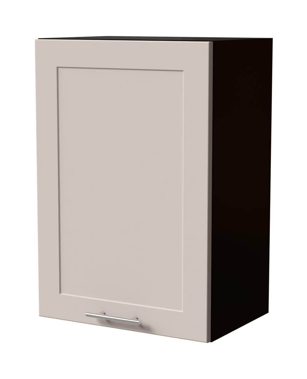 HÄNGESCHRANK Oslo W2/50 Schwarz / Kaschmir Matt 50 / 32,5 / 72cm - Kaschmir/Schwarz, Holz/Holzwerkstoff (50/72/32.5cm) - Feldmann-Wohnen