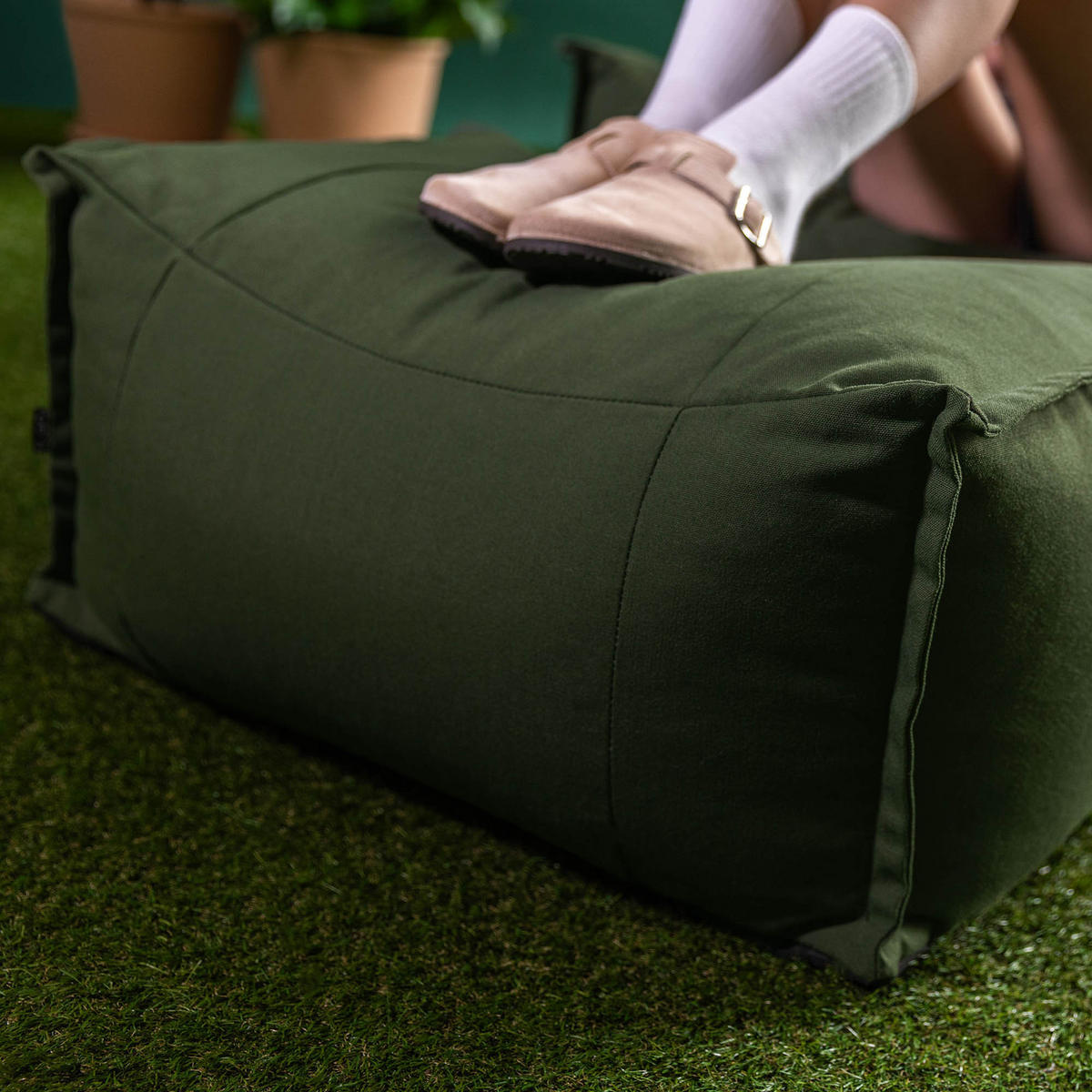 HOCKER Outdoor Bud - Grün, Textil (67/34/45cm) - icon