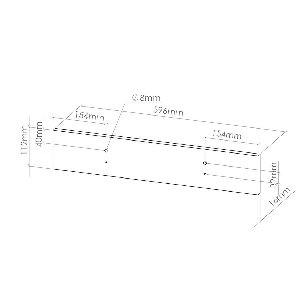 KUCHYŇSKÁ DVÍŘKA R-Line Černý beton - černá, kompozitní dřevo (59.6/11.2/1.6cm) - Vicco