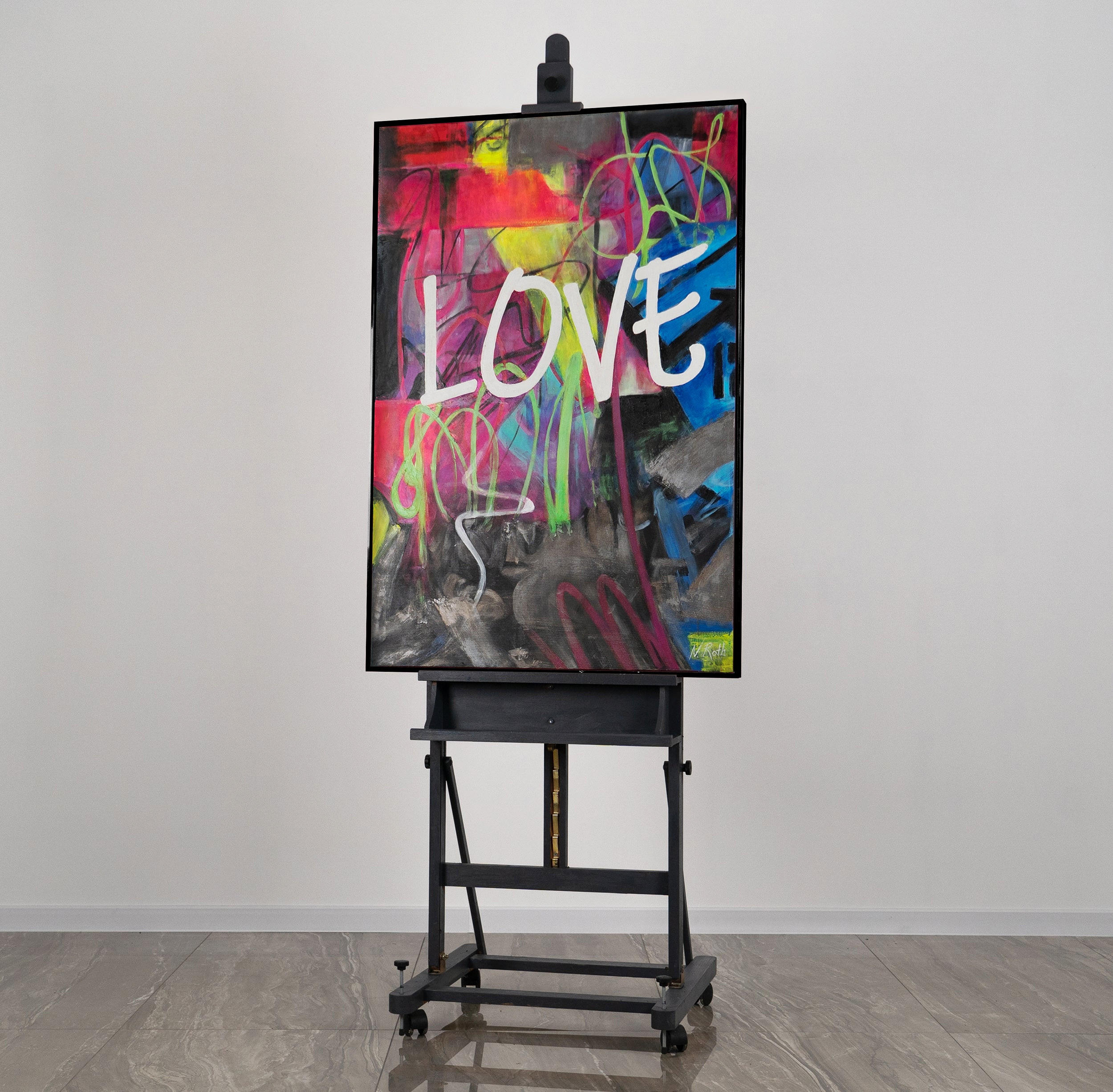 GEMÄLDE Love Schattenfugenrahmen Schwarz 120x80 cm - Schwarz, Holz (120/80cm) - YS-art gallery