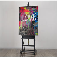 GEMÄLDE Love Schattenfugenrahmen Schwarz 120x80 cm - Schwarz, Holz (120/80cm) - YS-art gallery