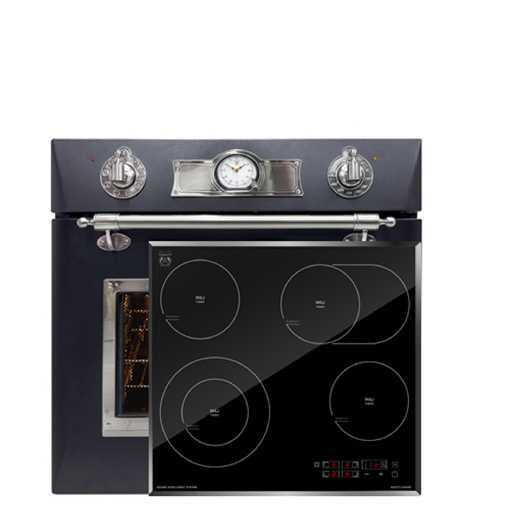 ELEKTRO-EINBAU-BACKOFEN 60 cm EH 6355 Em Sil+KCT 6115 F Glaskeramik-Kochfeld 60cm - Schwarz, Metall (59.4/59.4/56.6cm) - Kaiser Küchengeräte