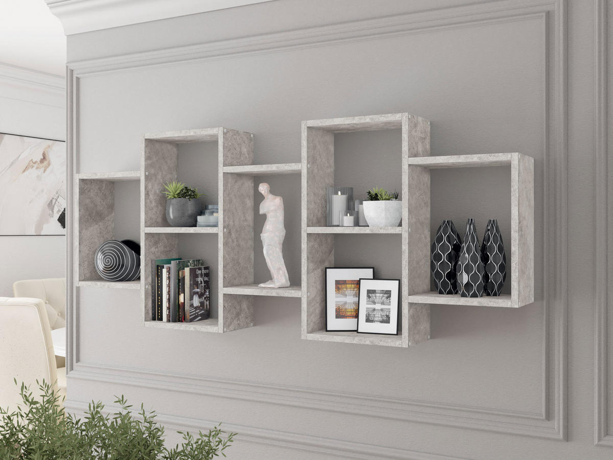 WANDREGAL Trio 001 - Grau, Holzwerkstoff (161/65/18cm) - MIRJAN24