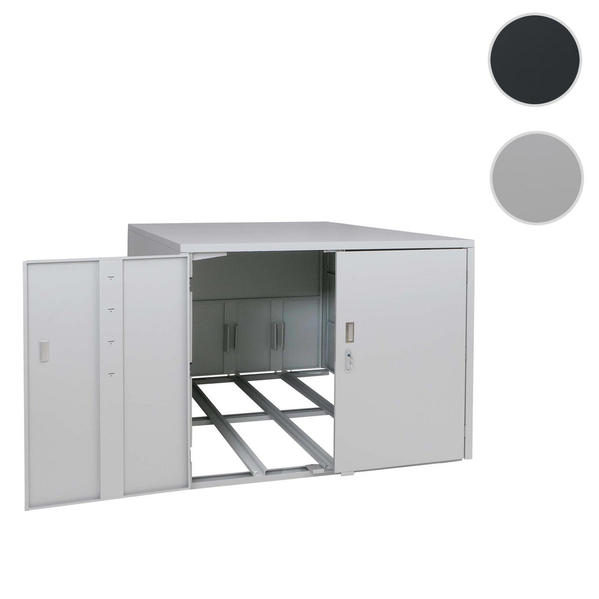 FAHRRADGARAGE rechteckig Hellgrau - Hellgrau, Metall (148/124/208cm) - MCW