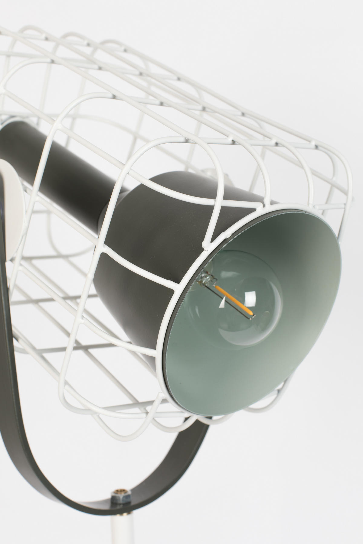 STEHLAMPE Cage - Weiß - 32/21.5/158 cm - Weiß, Kunststoff (32/21.5/158cm)