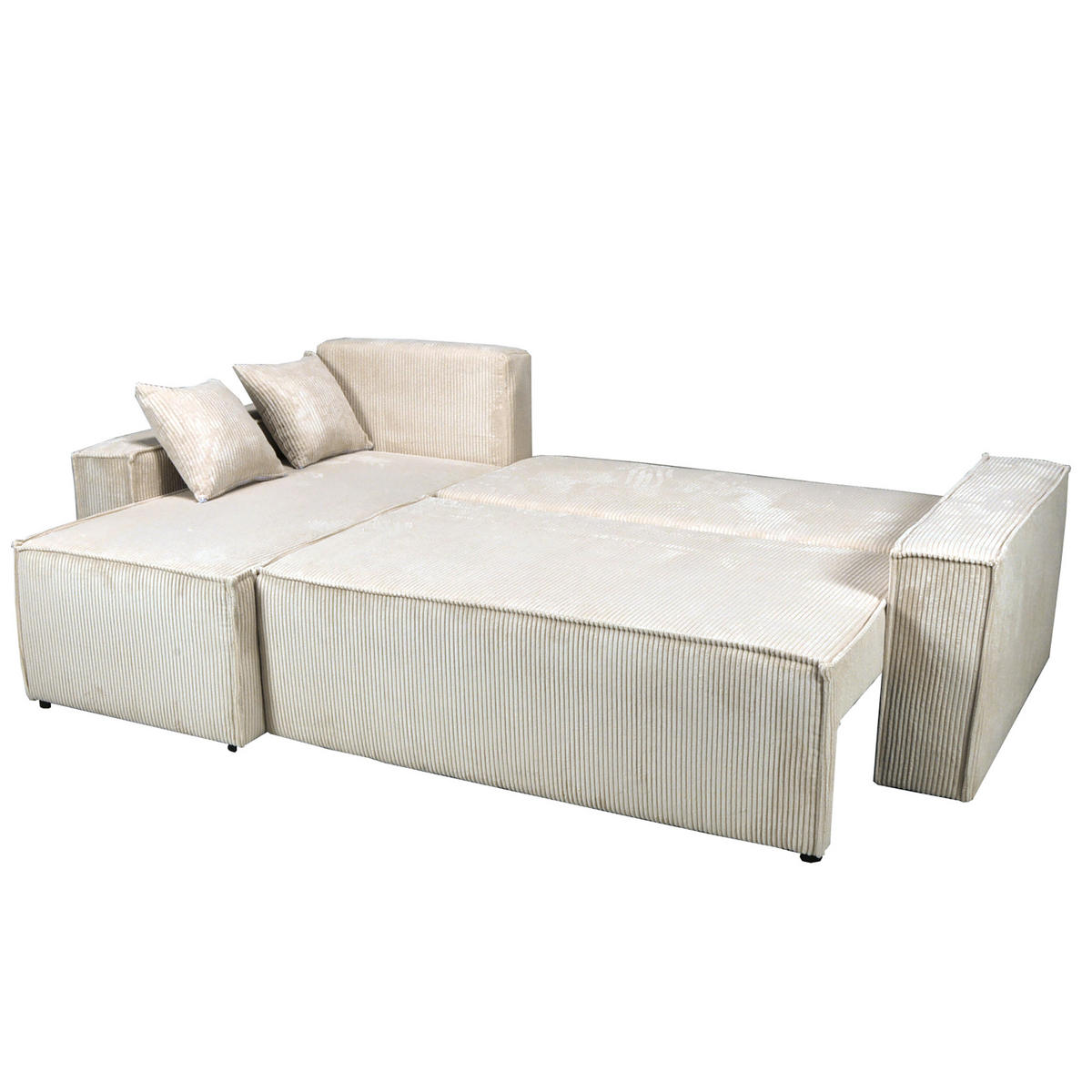 ECKSOFA mit Schlaffunktion/ ELISE, 4 Plätze - Beige - Beige, Textil (144/248cm) - Weber Industries