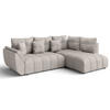 ECKSOFA L Form Kayseri Beige 266/190/86 cm – mit Bettkasten - Beige/Schwarz, Kunststoff/Textil (266/190cm) - AX Living