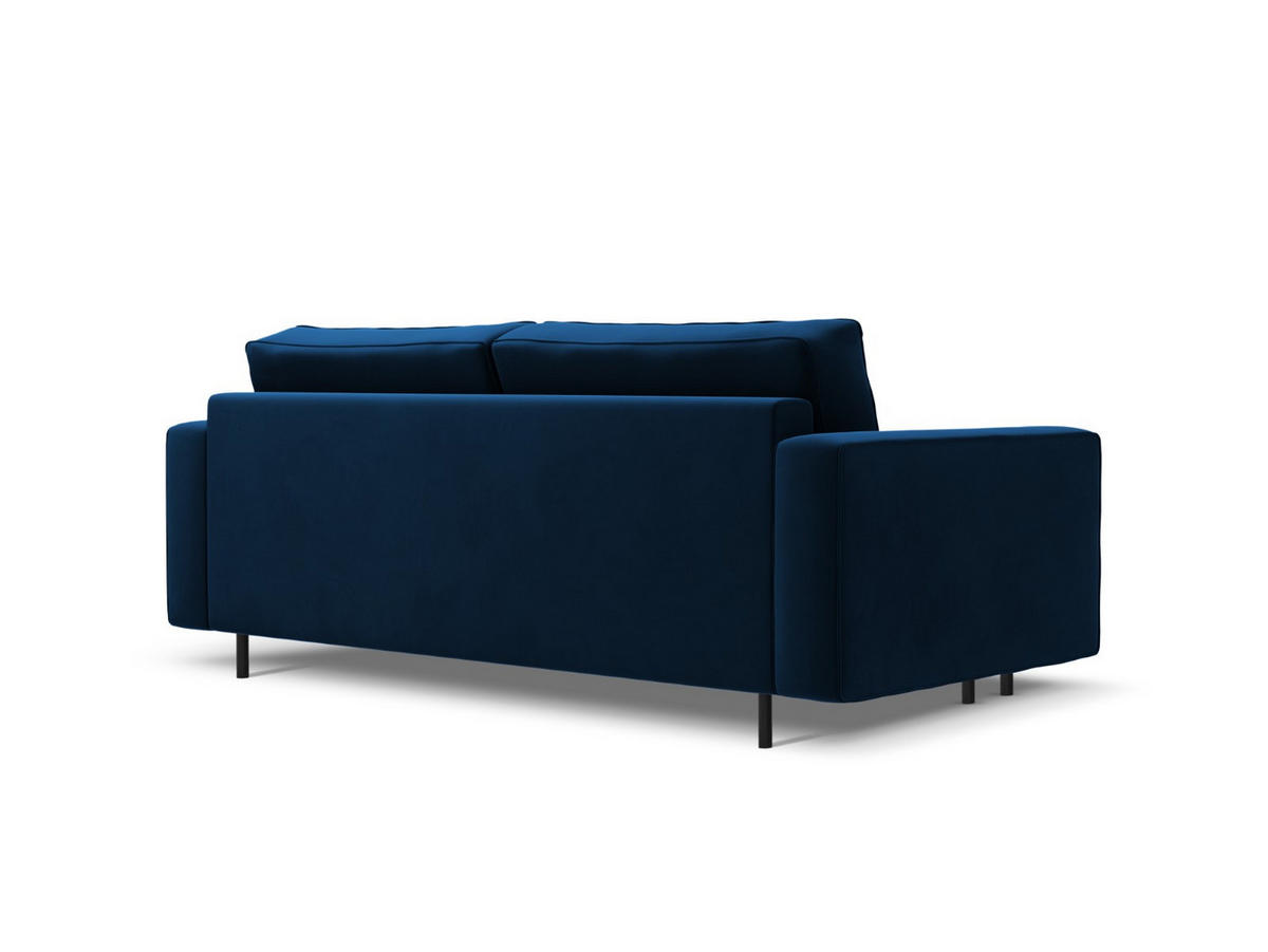 AUSKLAPPBARES-SOFA mit Bettkasten Caro aus Samt königsblau 3 Sitzplätze - Blau, Textil (97/93/236cm) - Micadoni