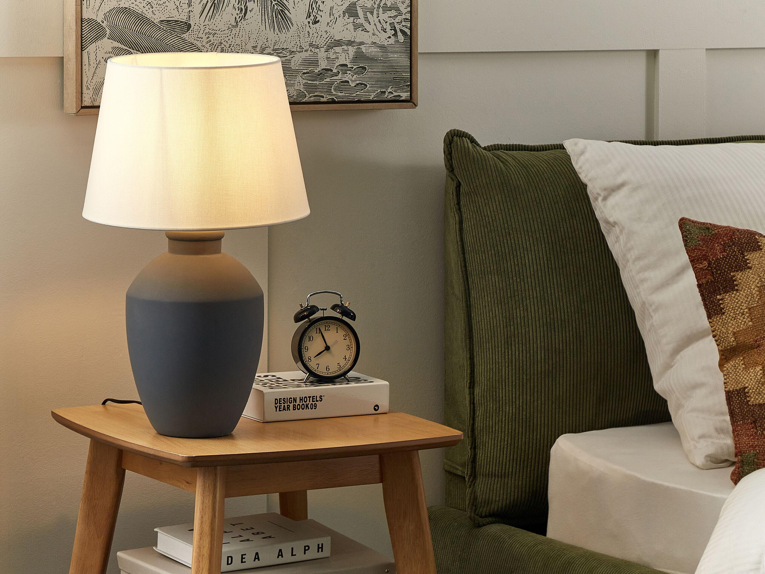 TISCHLAMPE Arcos 33/33/55 cm - Grau, Keramik (33/33/55cm) - Beliani