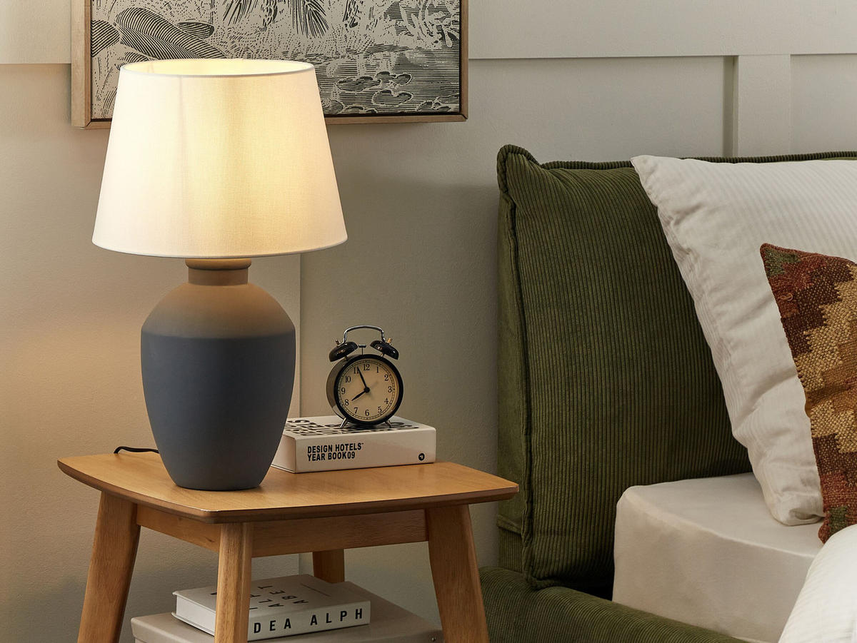 TISCHLAMPE Arcos 33/33/55 cm - Grau, Keramik (33/33/55cm) - Beliani
