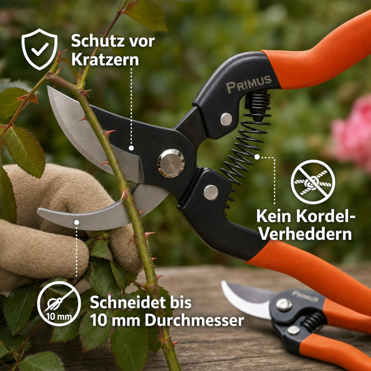 ROSENSCHEREN Set - Rosenkavalier und Rosenwunderschere - Orange, Metall (12.4/3.1/14.9cm) - Westfalia