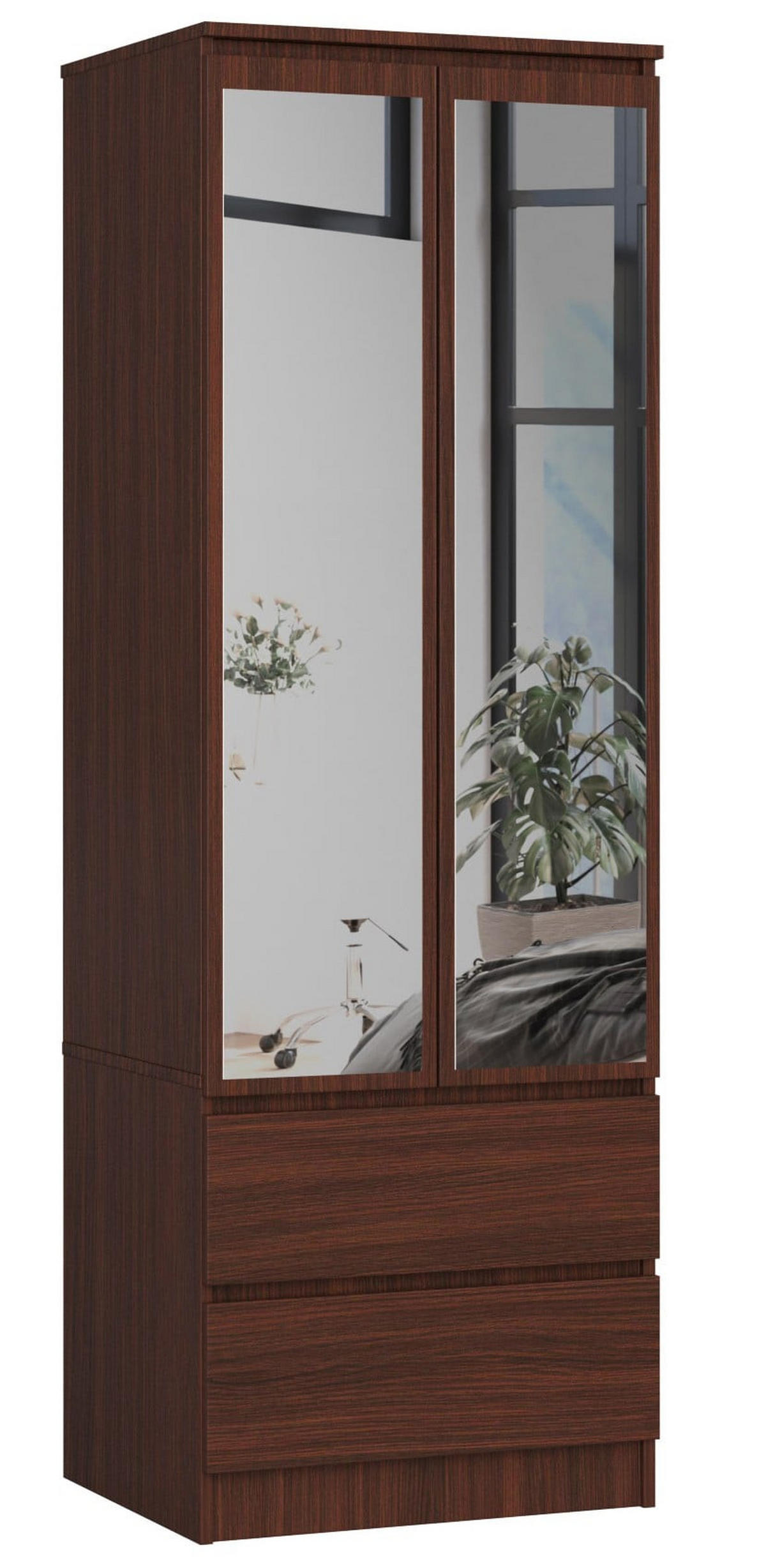 KLEIDERSCHRANK Dunkelbraun 180/60/51 - Dunkelbraun, Holzwerkstoff (60/180/51cm) - RAUMHIRSCH FURNITURE