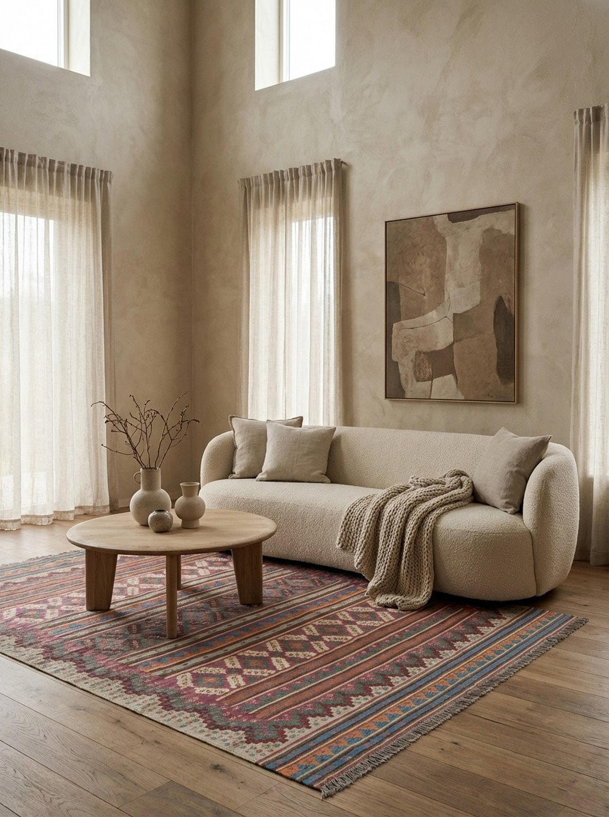 HANDWEBTEPPICH Sumak Sirdjan Mehrfarbig 242/160 cm Schurwolle - Multicolor, Textil (160/242cm) - Looma