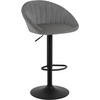 BARHOCKER mit Rückenlehne, Samt, Dunkelgrau - Dunkelgrau/Schwarz, Textil/Metall (53/83/45cm) - Woltu