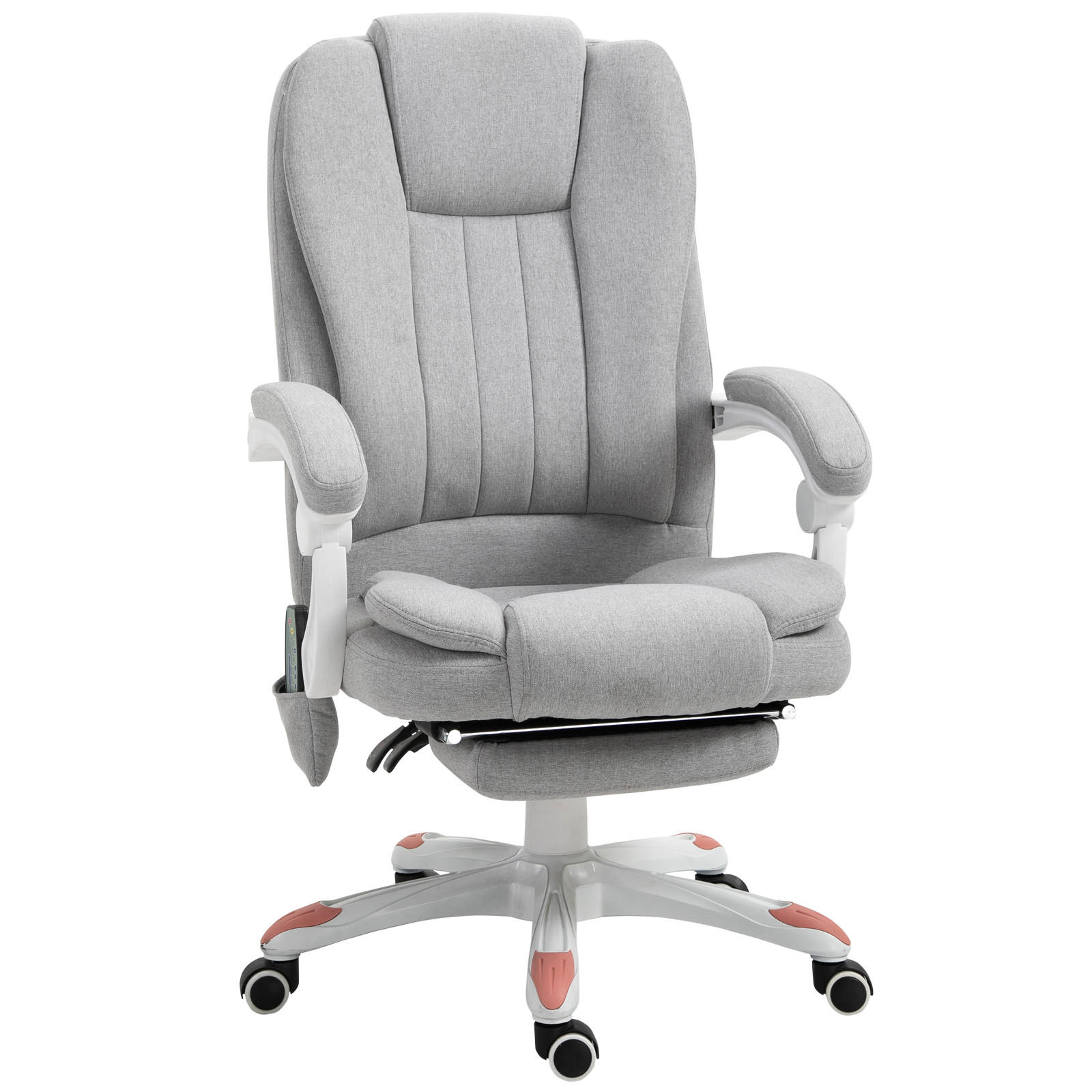 MASSAGE Bürostuhl, Schaumstoff, Grau - Grau, Kunststoff (63/107/66cm) - Vinsetto