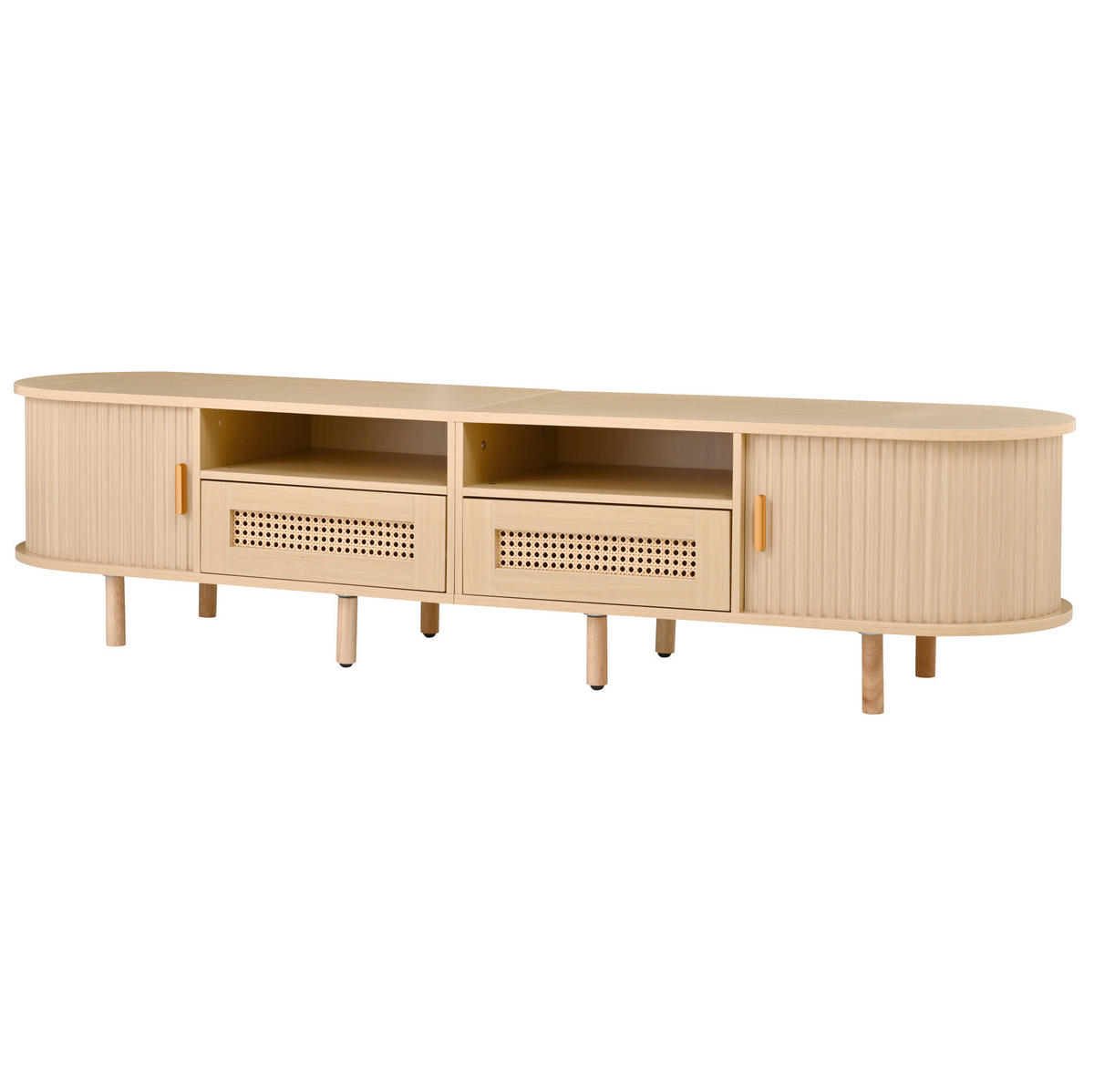 TV-LOWBOARD mit 2 Schubladen 170 x 40 x 40 cm in heller Holzfarbe - Hellbraun, Holz (40/40/170cm) - Beauniv