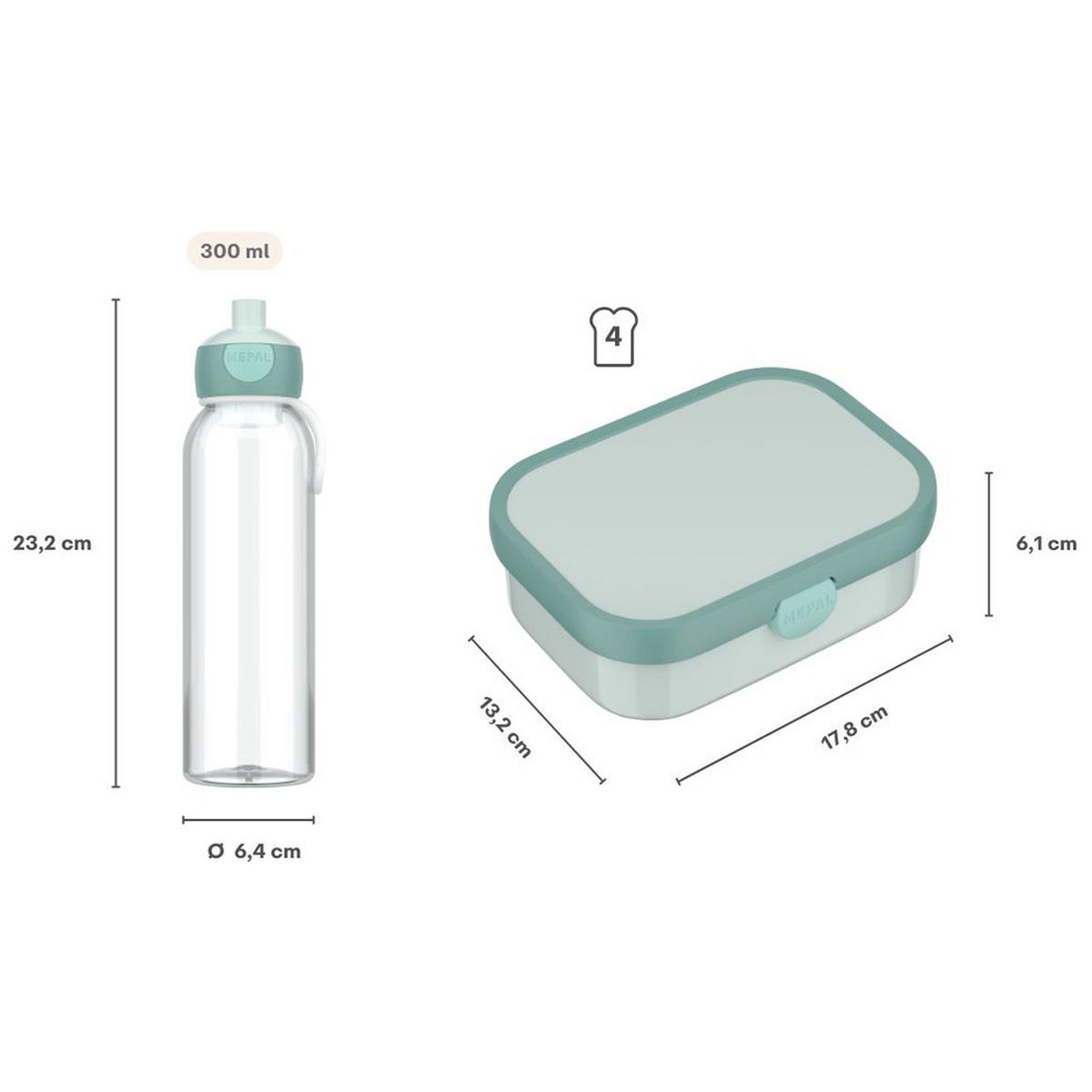 PAUSENSET Campus (2025) Cool Blue 2er Set - Blau, Kunststoff (1/1/1cm) - Mepal