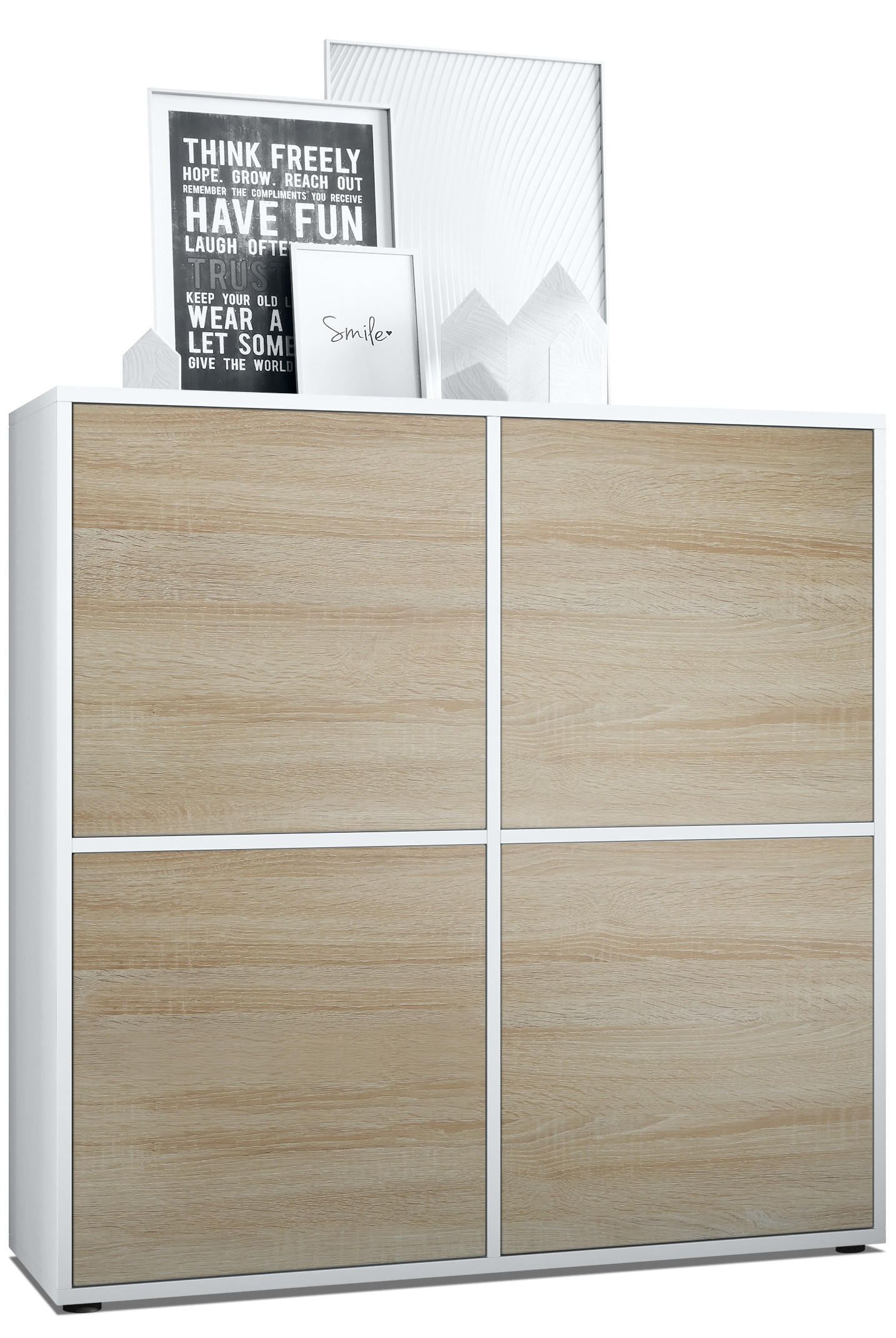HIGHBOARD Cuba Türen in Eiche sägerau - Eiche San Remo, Holzwerkstoff (104/105.5/35.5cm) - Vladon