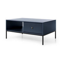 COUCHTISCH Granat Monako Mit Schwarzem Gestell - Blau/Schwarz, Holzwerkstoff (1/68/46.2cm) - Sepro Meble