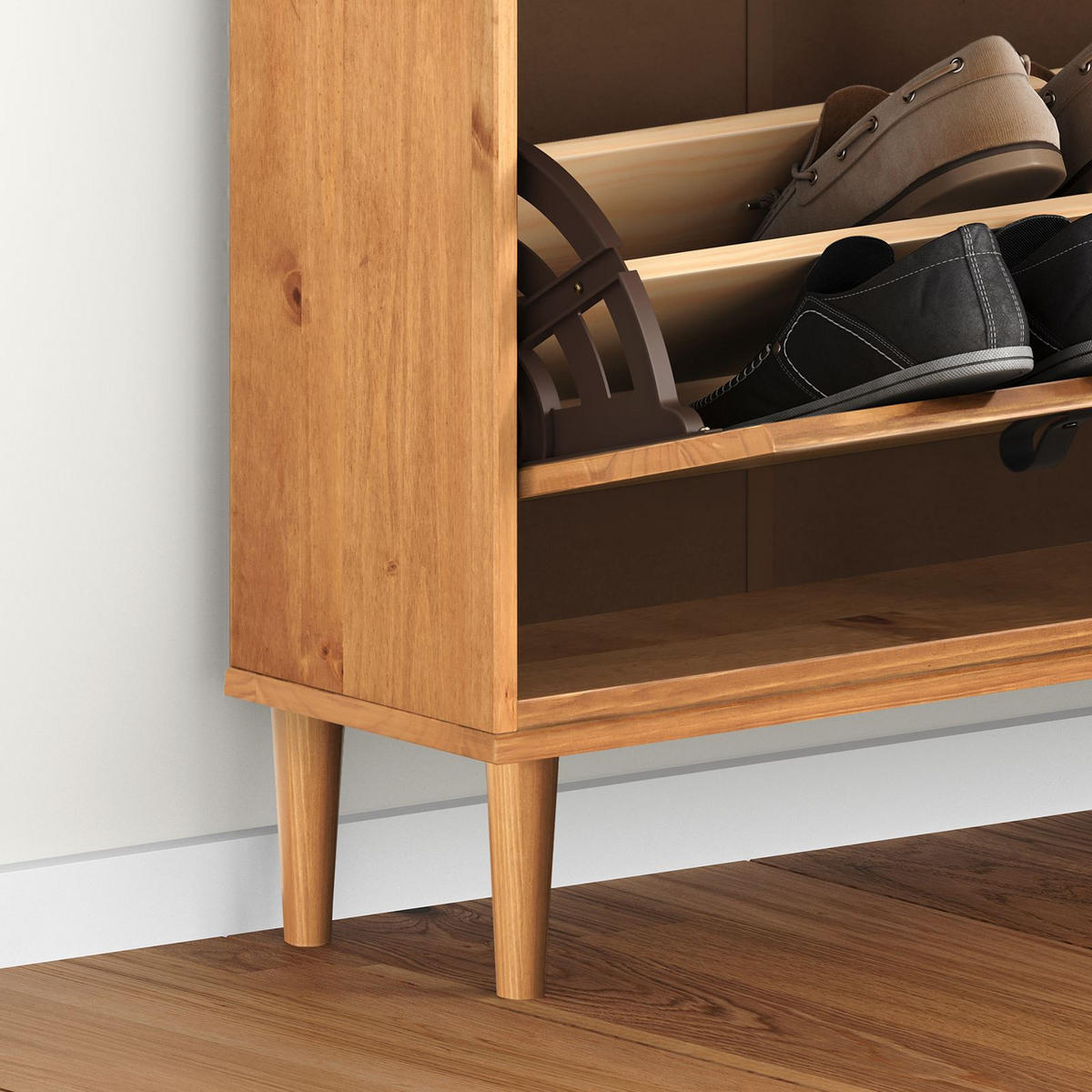 SCHUHKIPPER MIKKA Eiche - Eichefarben, Holz (107/92/25cm) - IDIMEX