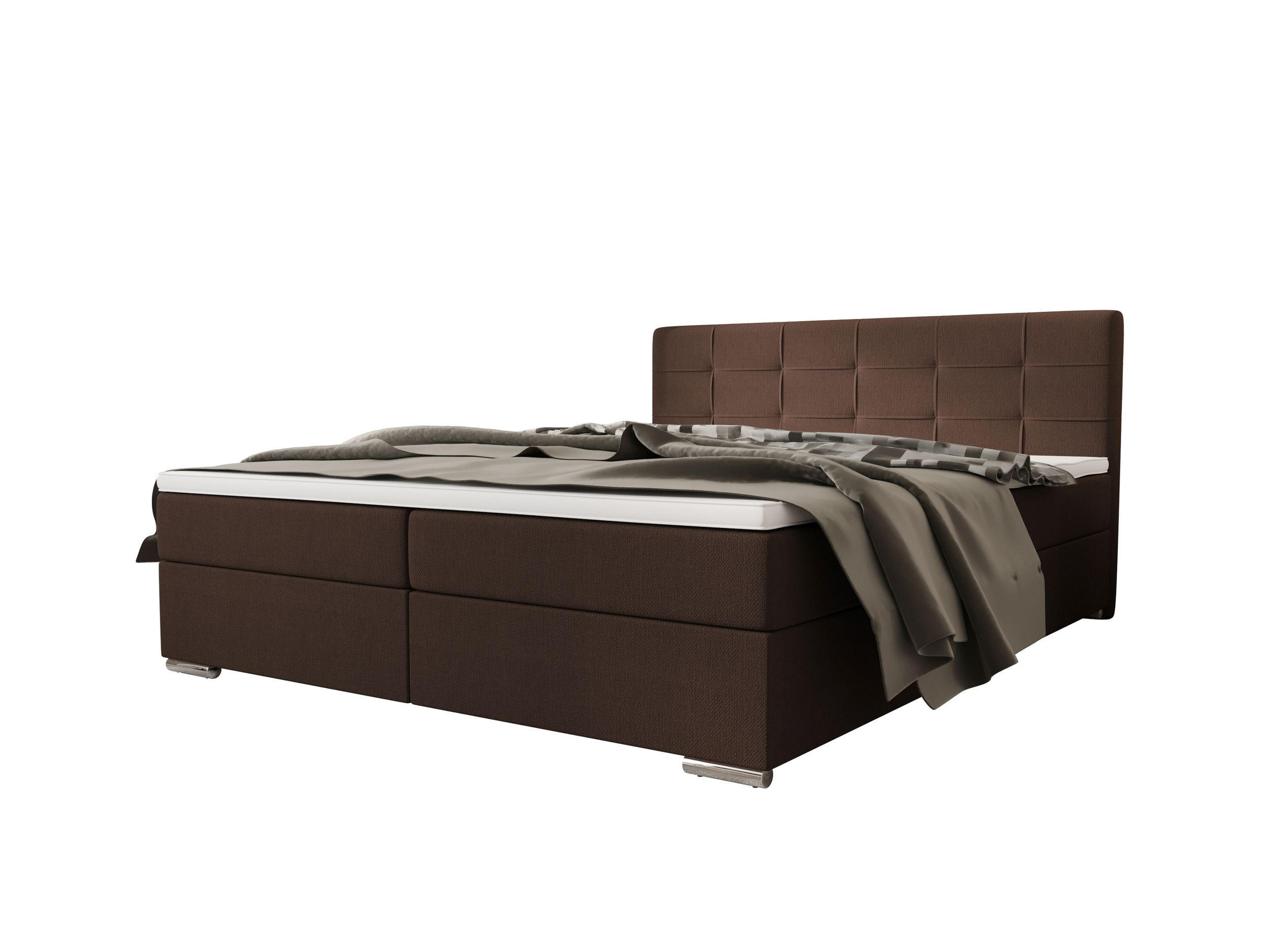 BOXBETT ZILANO 1 mit Matratze H3 und Topper 160x200 Cosmic 800 - Dunkelbraun, Holz/Textil (160/200cm) - Bedante