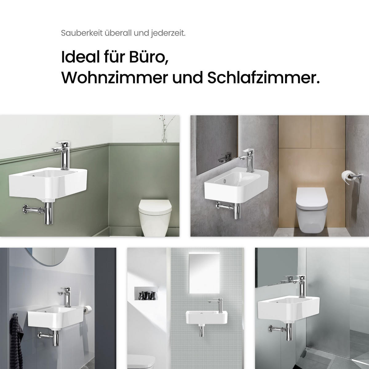 WASCHBECKEN Rechteckig Mit Hahnloch links Weiß 45 / 26,5 / 15,6 cm - Weiß, Keramik (26.5/15.6/45cm) - EMKE
