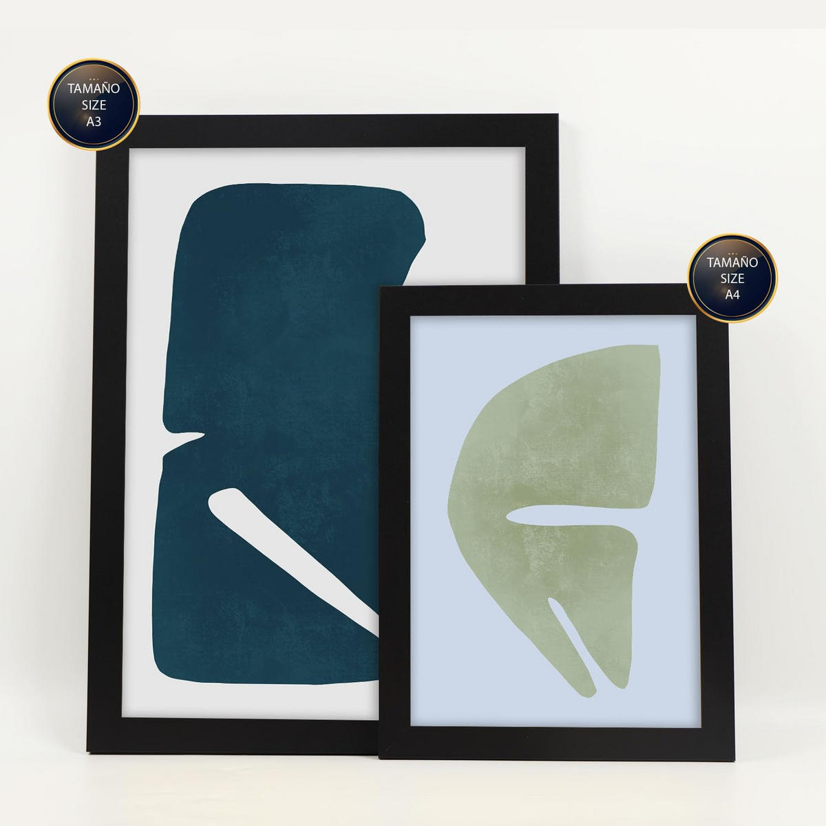 POSTER Set Mit 6 Feine Geschicklichkeit A3 & A4 Schwarzer Rahmen - Schwarz, Papier (29/3cm) - Nacnic