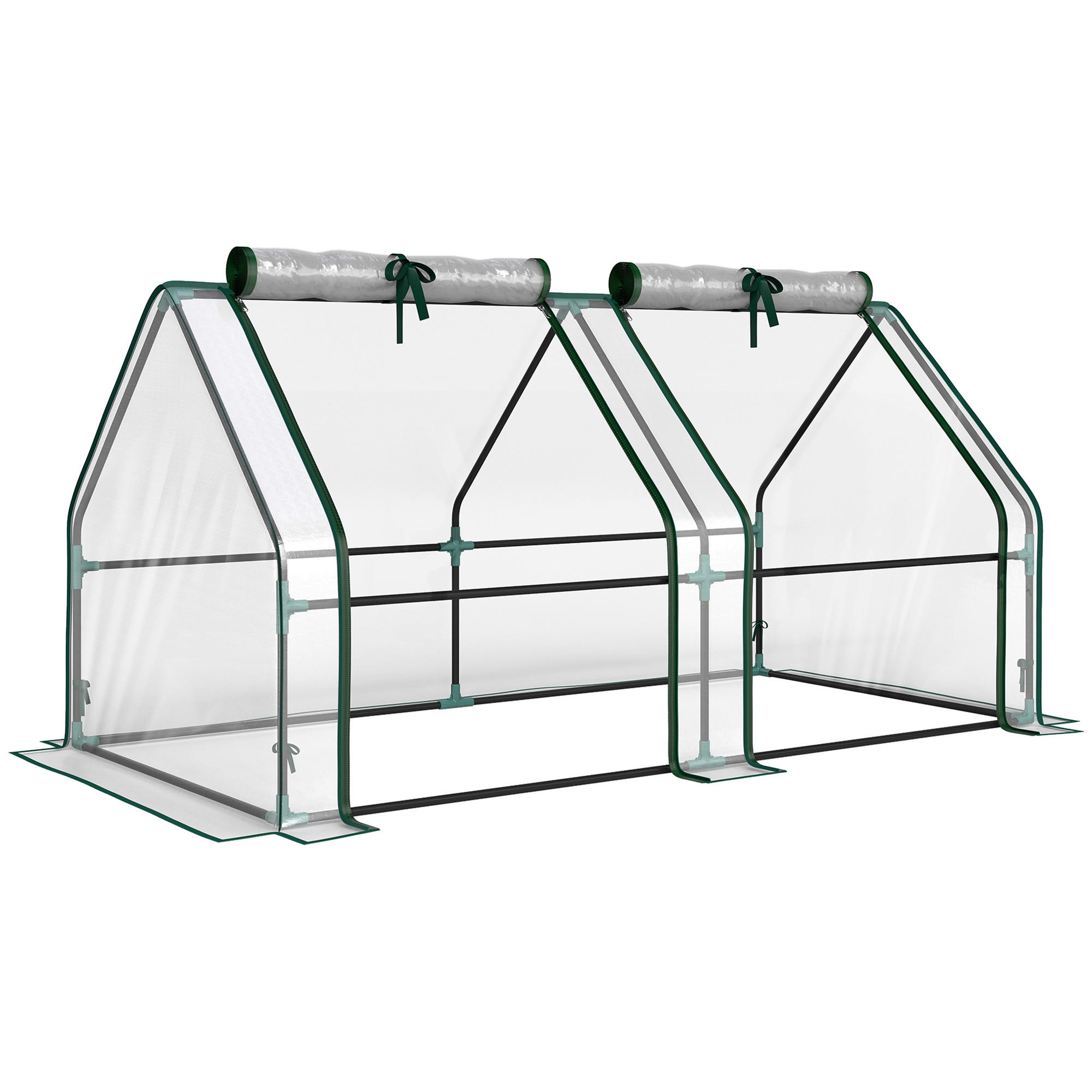 GEWÄCHSHAUS Metall Transparent - Transparent, Metall (90/90/180cm) - Outsunny