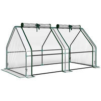 GEWÄCHSHAUS Metall Transparent - Transparent, Metall (90/90/180cm) - Outsunny