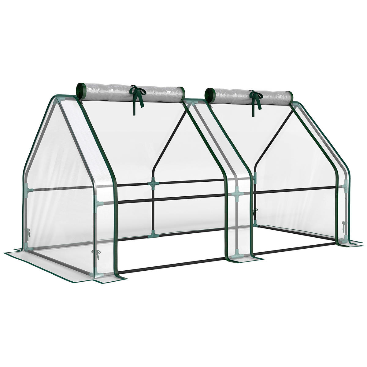 GEWÄCHSHAUS Metall Transparent - Transparent, Metall (90/90/180cm) - Outsunny