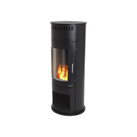 WASSERKAMIN zur Dekoration Schwarz mit Stahlmöbel 1.5 L Tank - Schwarz, Metall (46/46/112cm) - Purline