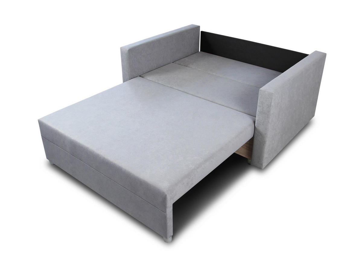 SCHLAFSOFA Pura Maxi - Silberfarben/Schwarz, Holz/Kunststoff (142/83/105cm)