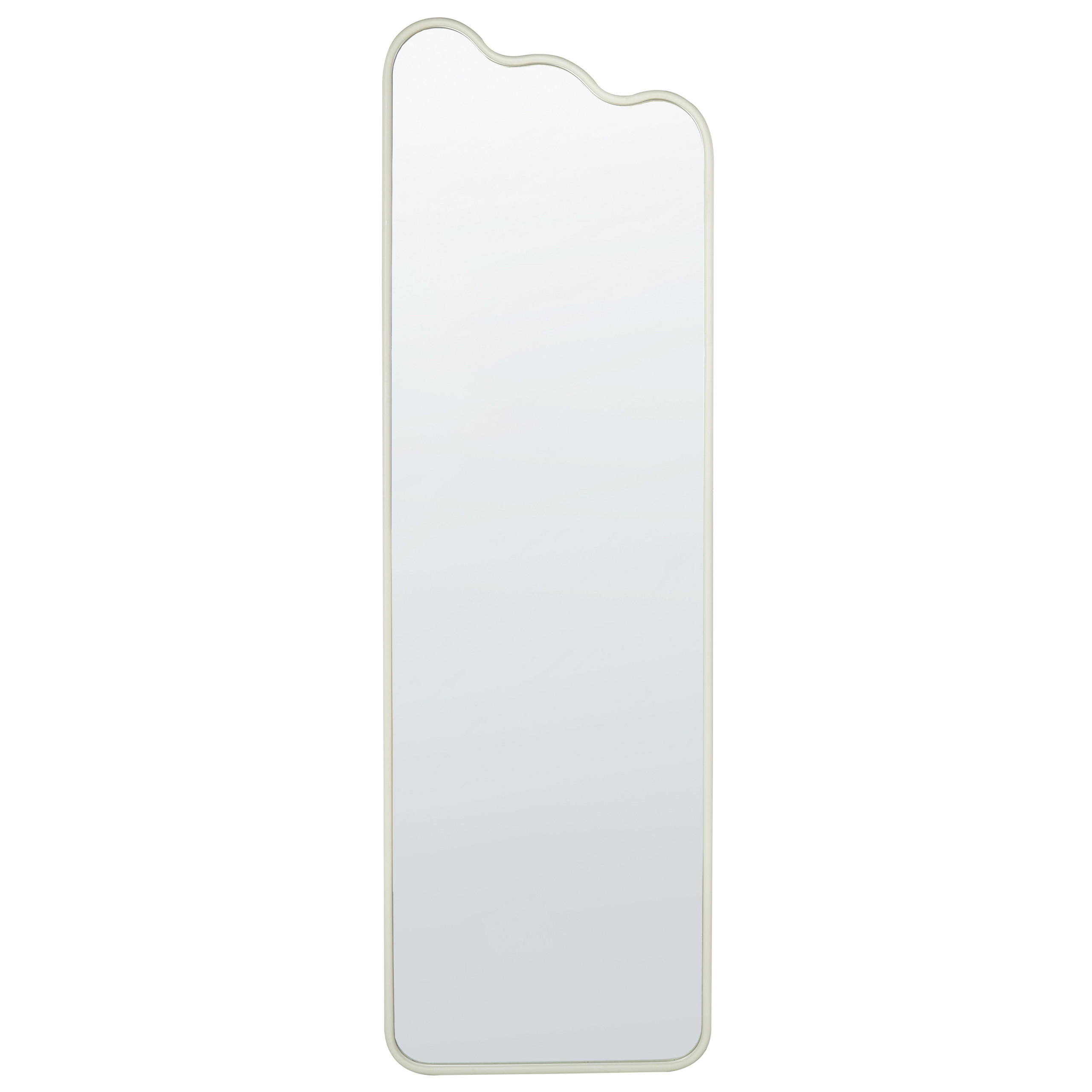 WANDSPIEGEL Metall weiß 45/145 cm Abzac - Weiß, Metall (45/145/3cm) - Beliani