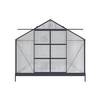 SELBSTTRAGENDES Gewächshaus - 305 cmcm x 427 cmcm - Plastik - Anthrazitgrau - KALIDA - Anthrazit, Kunststoff (305/249/427cm) - Vente-Unique