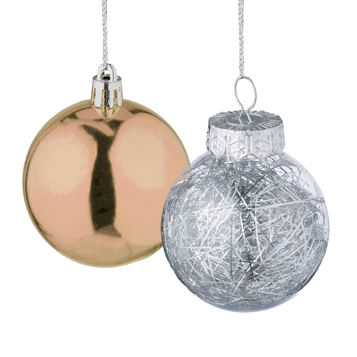 101-TLG.WEIHNACHTSKUGELN-SET - Champagner, Kunststoff (20/19/2.5cm) - Relaxdays