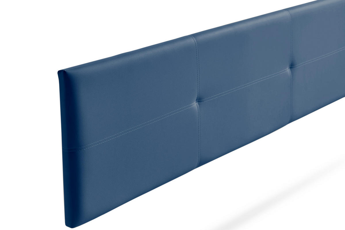 KOPFTEIL gepolstert ALMA Kunstleder 130x50x5 cm - Dunkelblau - Moonia - Dunkelblau, Holz (130/5/50cm)