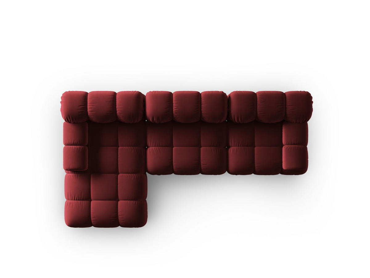 MODULARES-ECKSOFA links Bellis aus Samt dunkelrot 4 Sitzplätze - Dunkelrot, Textil (122/285cm) - Micadoni