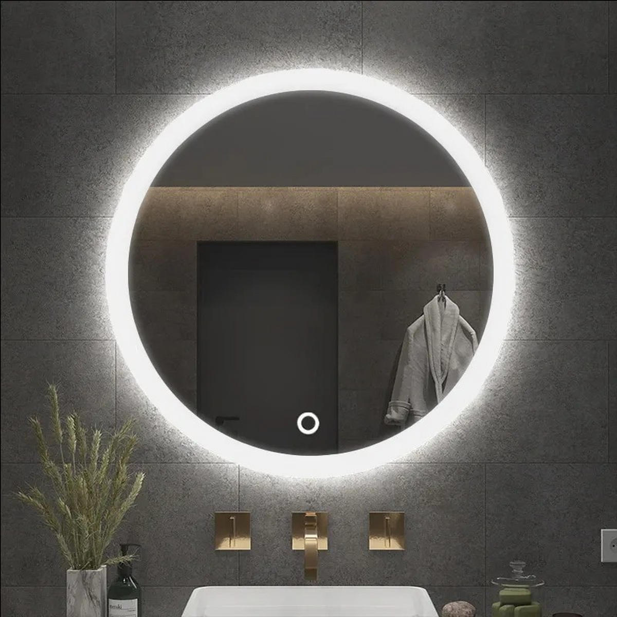 SPIEGEL Rea Led 70cm Ffj70 - Weiß, Glas (70/70/2cm) - REA