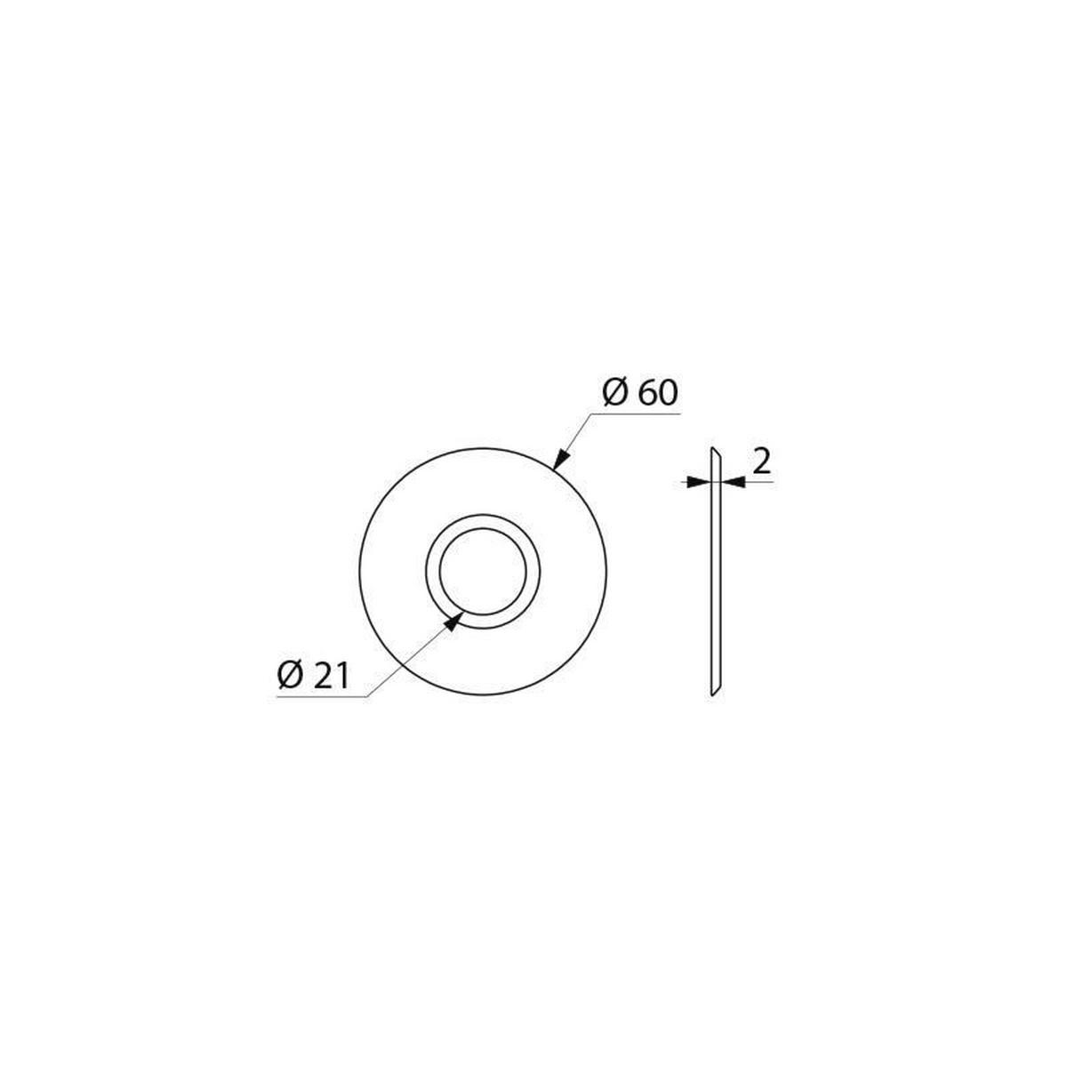 WANDROSETTEN profiliert D60x21x5mm für Ventil G1/2B, 2 St. - Chromfarben, Metall (9.5/1/11cm) - Delabie