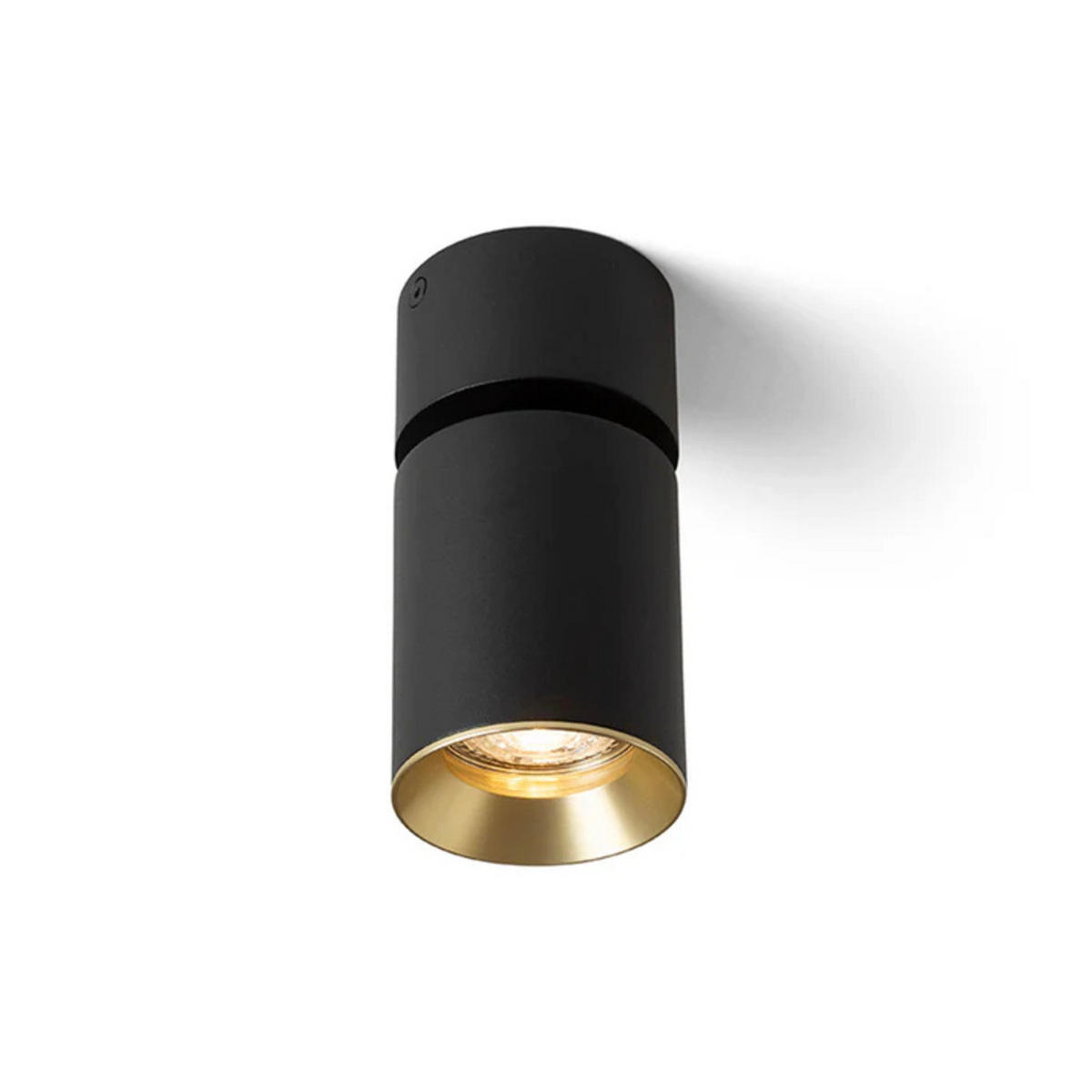 DECKENLEUCHTE DARIO schwarz Gebürstes Messing 9 W - Schwarz, Metall (7/7/15cm)