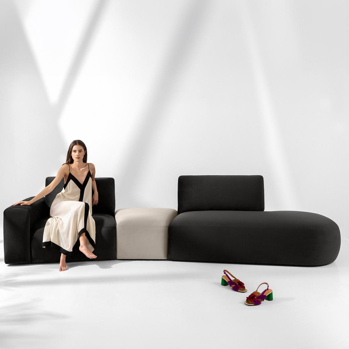4-SITZER ECKSOFA ZUCCO Velour rechts, Braun - Braun, Textil (350/84/105cm) - KONSIMO®