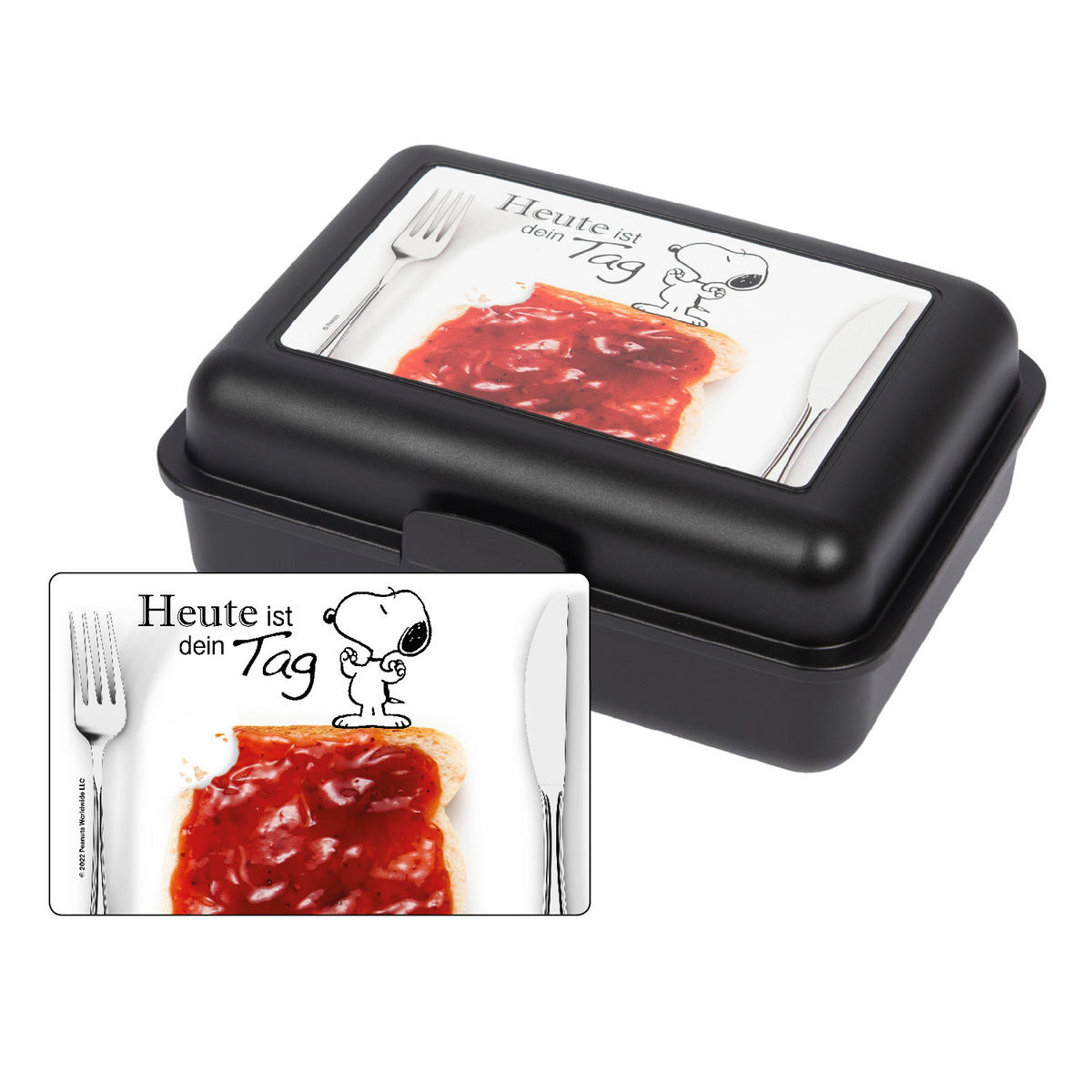 BROTDOSE The Peanuts Snoopy Heute ist dein Tag Schwarz 17,5 x 12,8 x 6,9 cm - Schwarz, Kunststoff (17.5/6.9/12.8cm) - United Labels