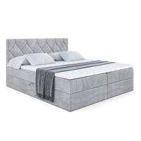 BOXBETT mit Matratze H4 und Lattenrost - CATOR - 160 x 200 - Hellgrau - Hellgrau, Holzwerkstoff (160/200cm) - ALTDECOR