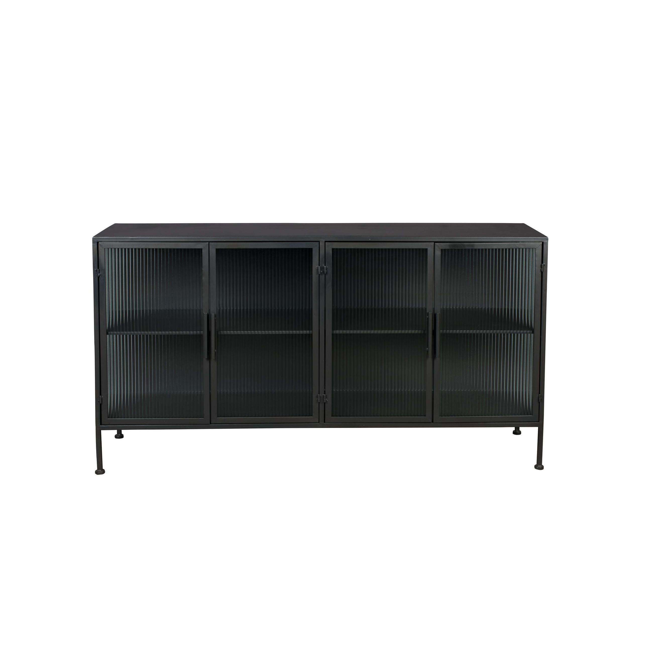 SIDEBOARD Boli Niedrig Metal Black - Schwarz, Metall (150/80/35cm) - Dutchbone