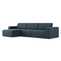 ECKSOFA Links Strukturstoff Stoff Blau - Blau/Pink, Kunststoff/Textil (167/314cm) - Makamii