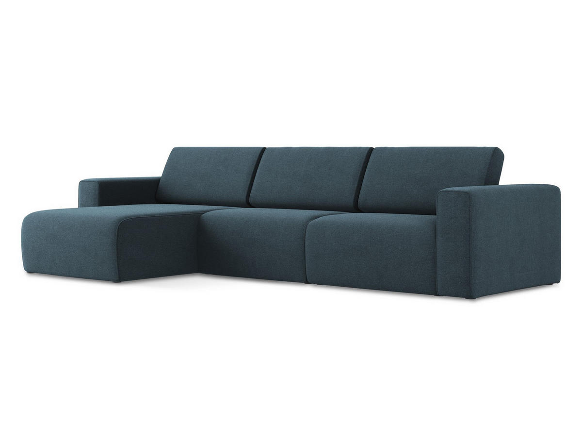 ECKSOFA Links Strukturstoff Stoff Blau - Blau/Pink, Kunststoff/Textil (167/314cm) - Makamii