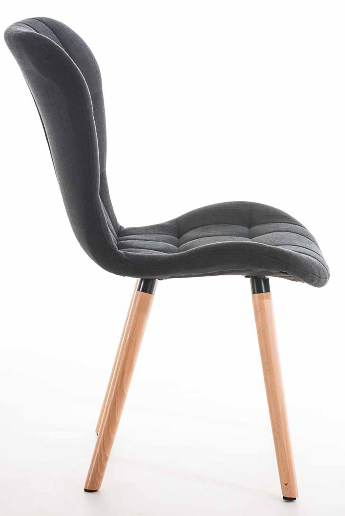 STUHL 4er Set Stoff schwarz - Eukalyptusholzfarben/Schwarz, Holz/Textil (50/88/63cm) - CLP